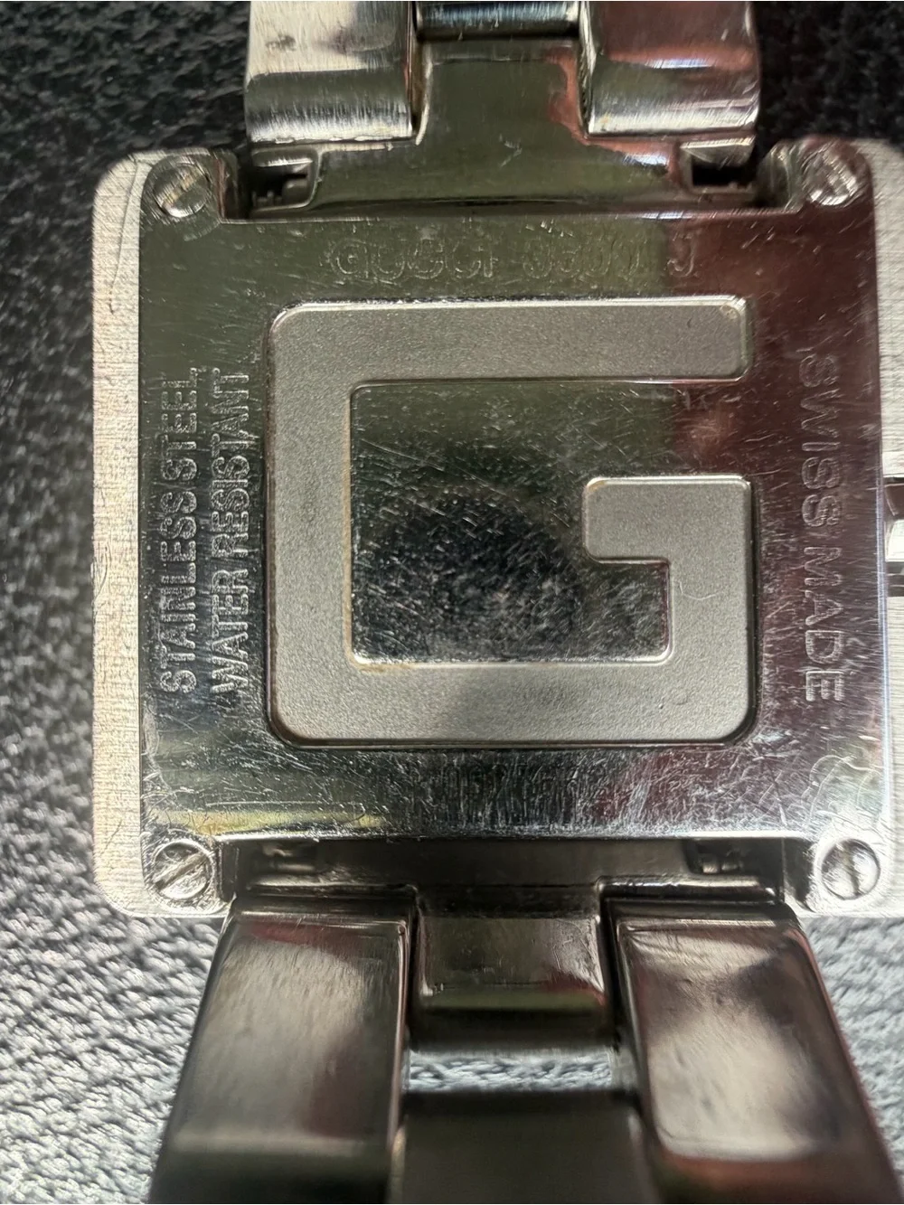 GUCCI 3600J G-FRAME STAINLESS STEEL BLACK DIAL SWISS MADE WATCH
